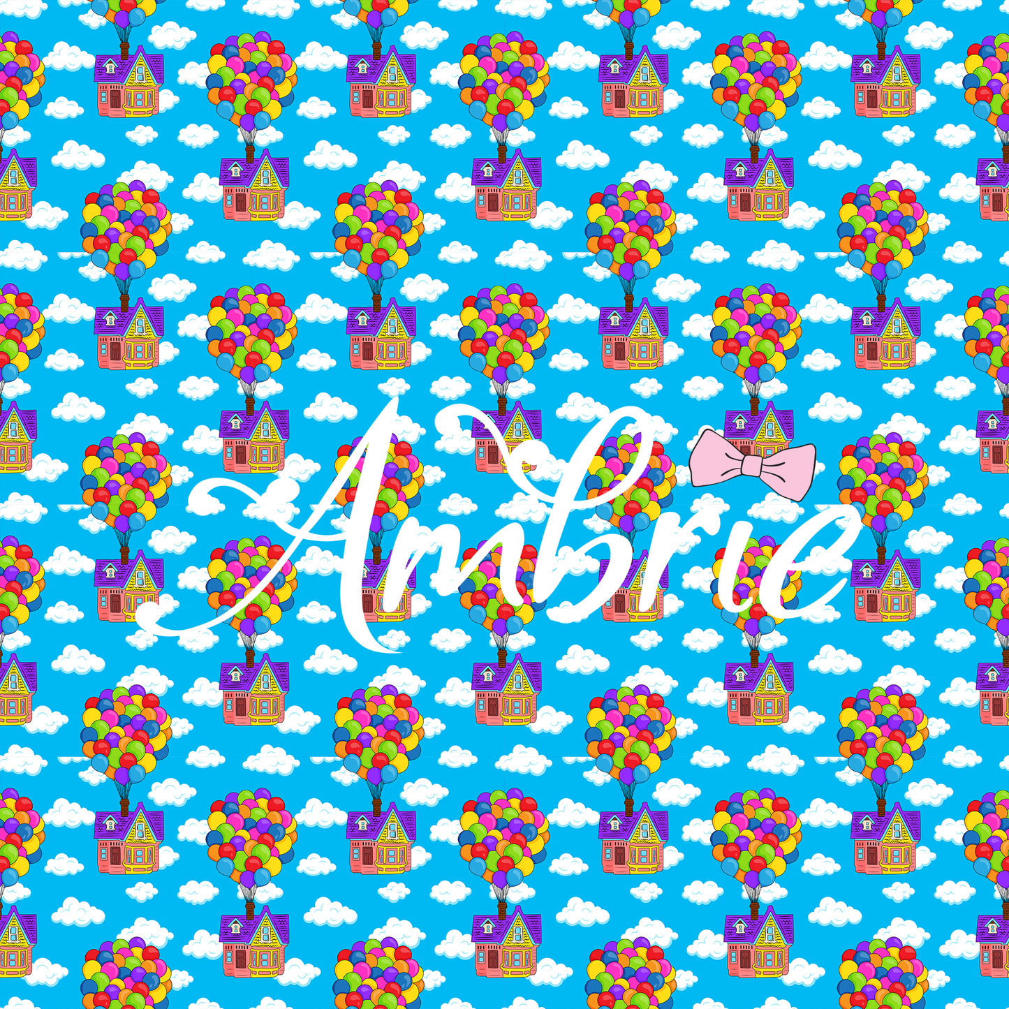 Disney Up House Seamless Pattern, Magical Cartoon Seamless pattern, Fabric Sublimation