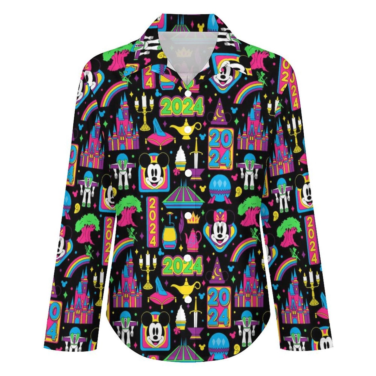 Disney 2024 Dark Long Sleeve Button Up Blouse