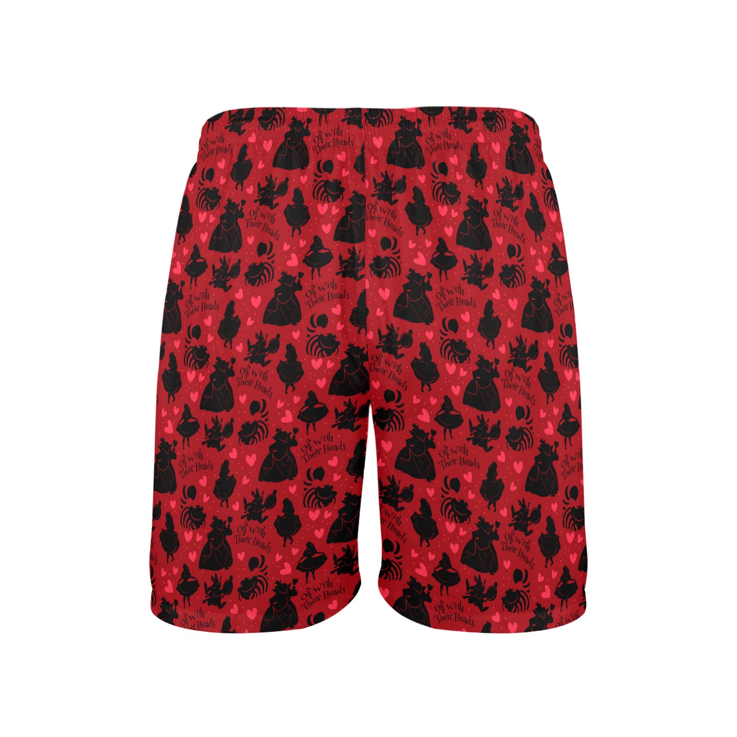 Disney Alice In Wonderland Queen Of Hearts Off With Their Heads Men's Swim Trunks Swimsuit