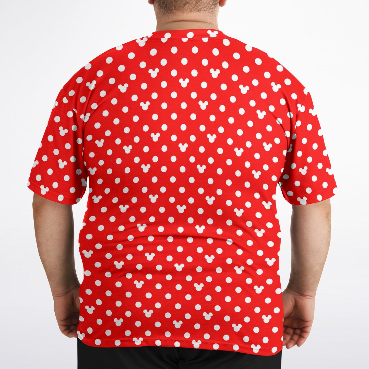 Red With White Mickey Polka Dots Unisex Plus-size T-Shirt