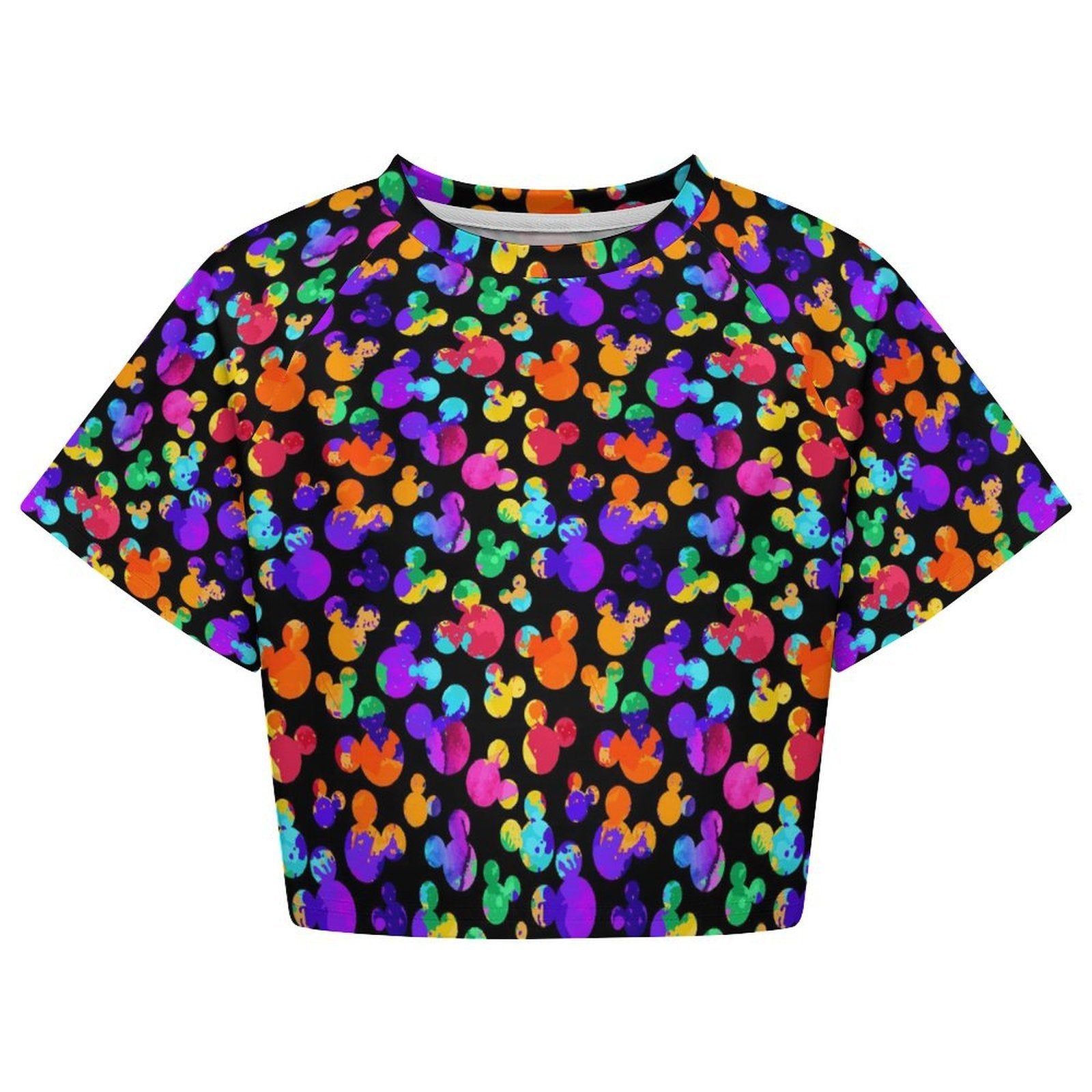 All Over Print Cropped Ralgan T-Shirt - Ambrie