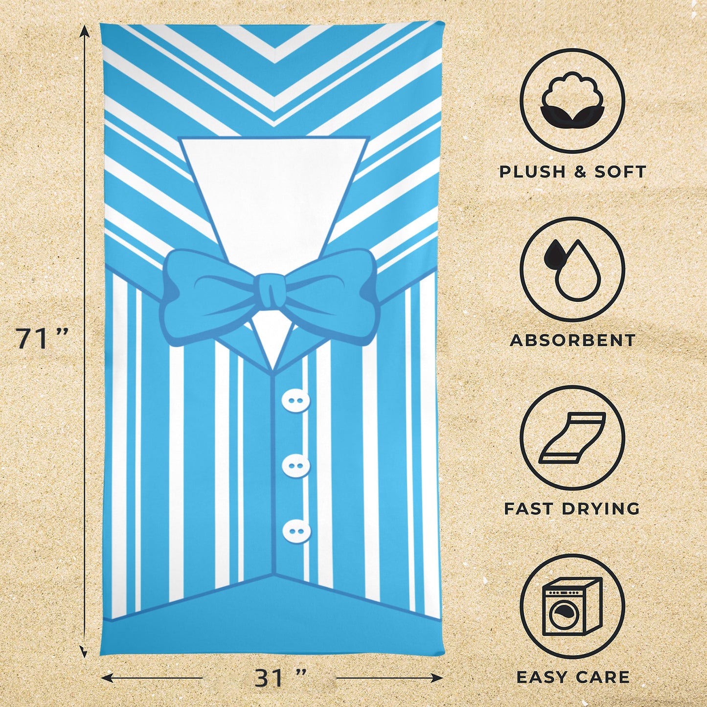Dapper Blue Beach Towel