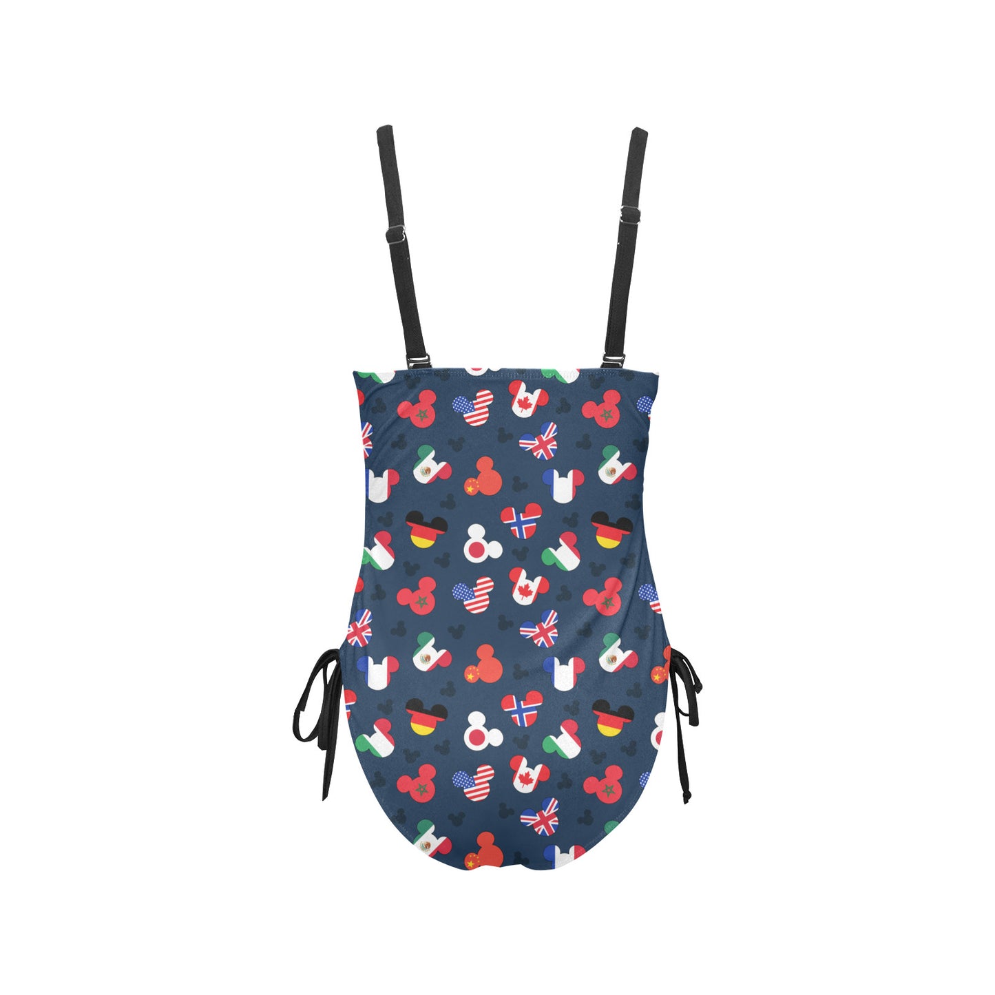 Mickey Flags Drawstring Side Women's One-Piece Swimsuit
