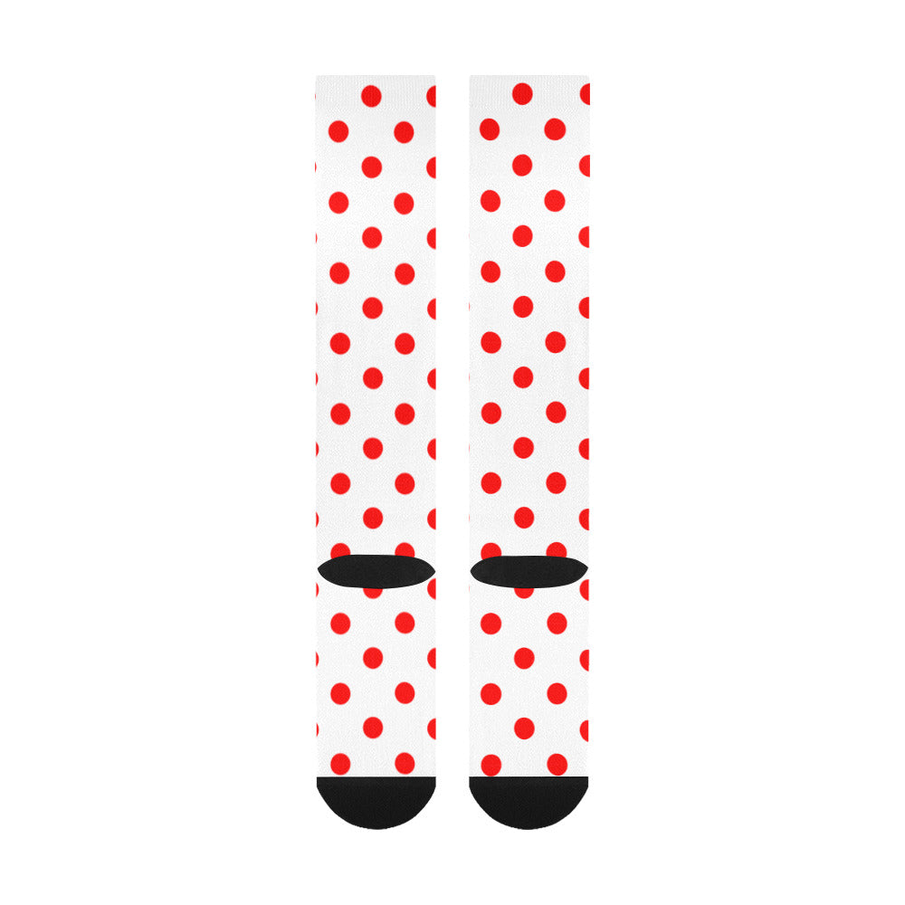 White With Red Polka Dots Over-The-Calf Socks