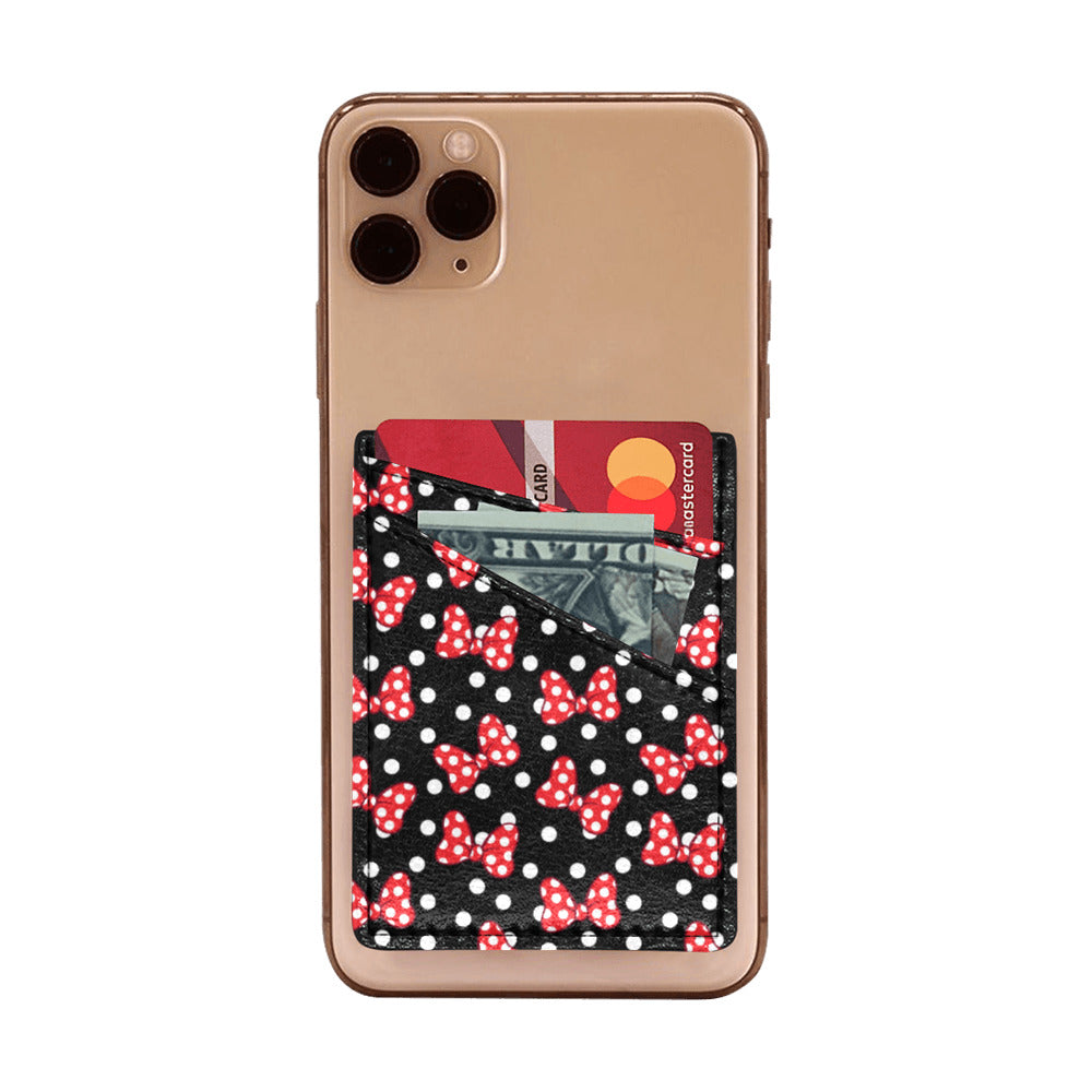 Black With White Polka Dots And Red With White Bows Cell Phone Card Holder
