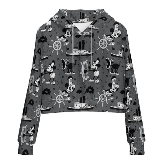 Steamboat Mickey Women's Cropped Hoodie