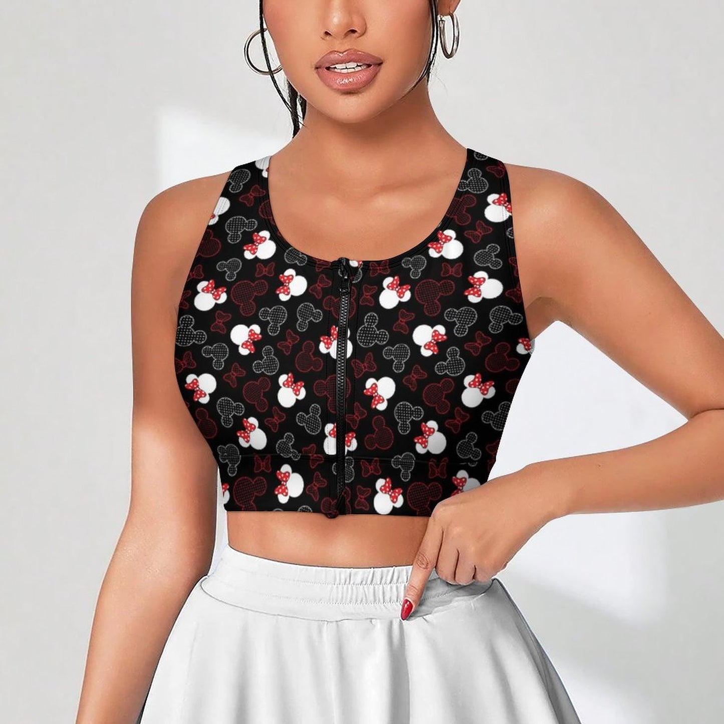 Mickey Dots Women's Yoga Zipper Vest - Ambrie