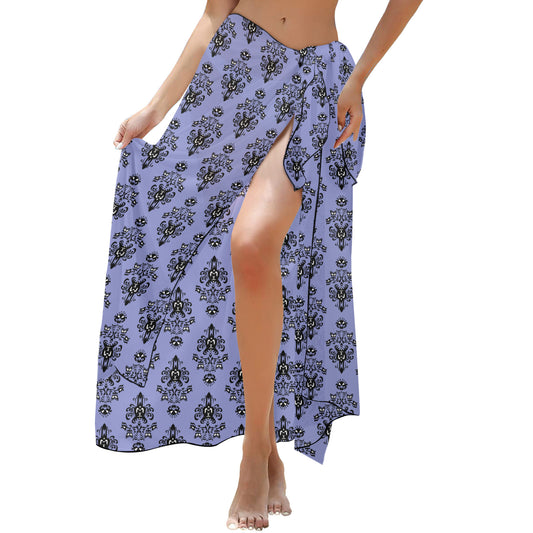 Haunted Mansion Wallpaper Long Beach Sarong Wrap