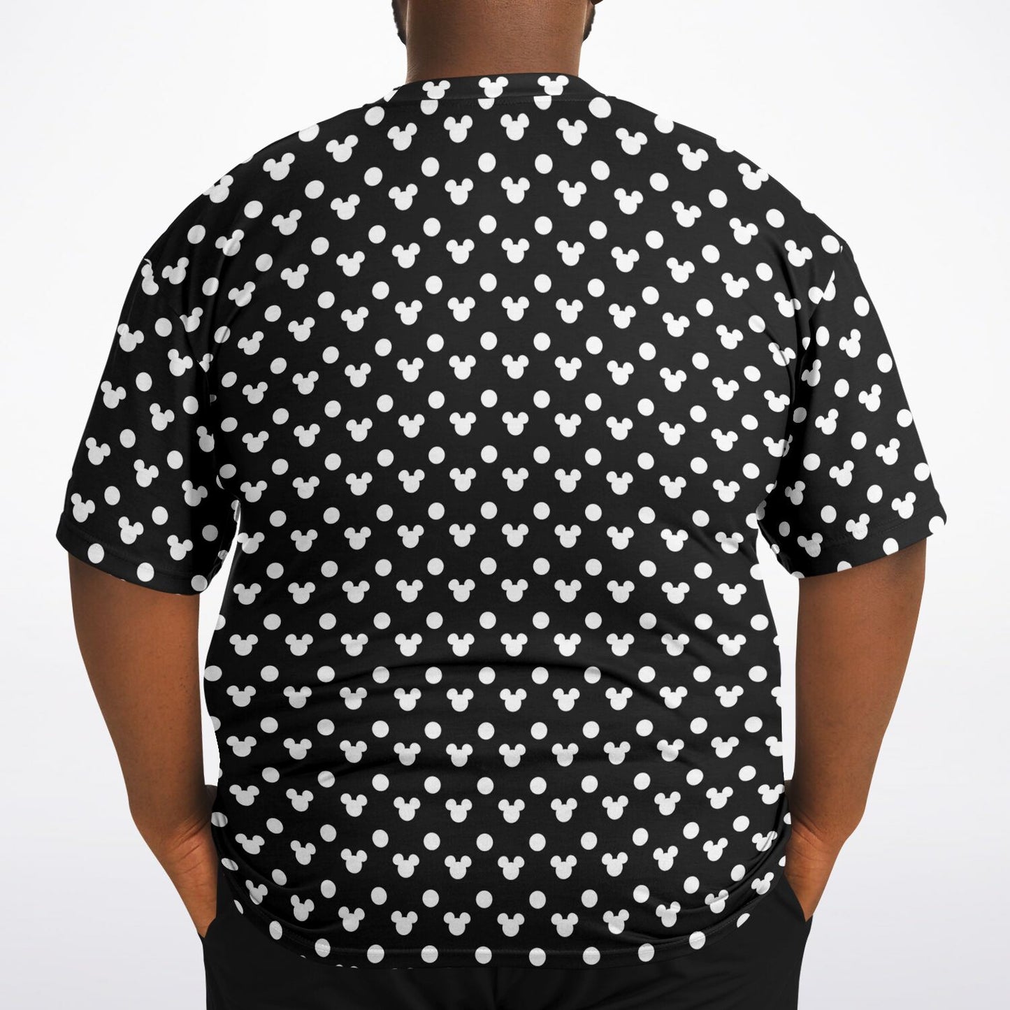 Black With White Mickey Polka Dots Unisex Plus-size T-Shirt