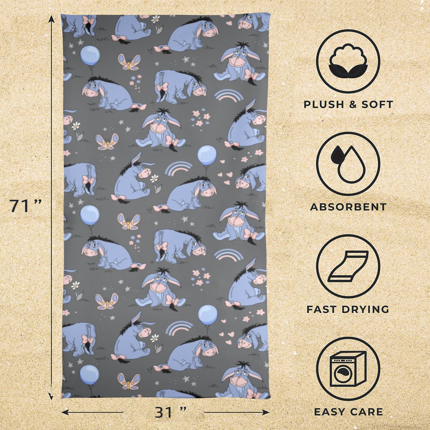 Eeyore Beach Towel