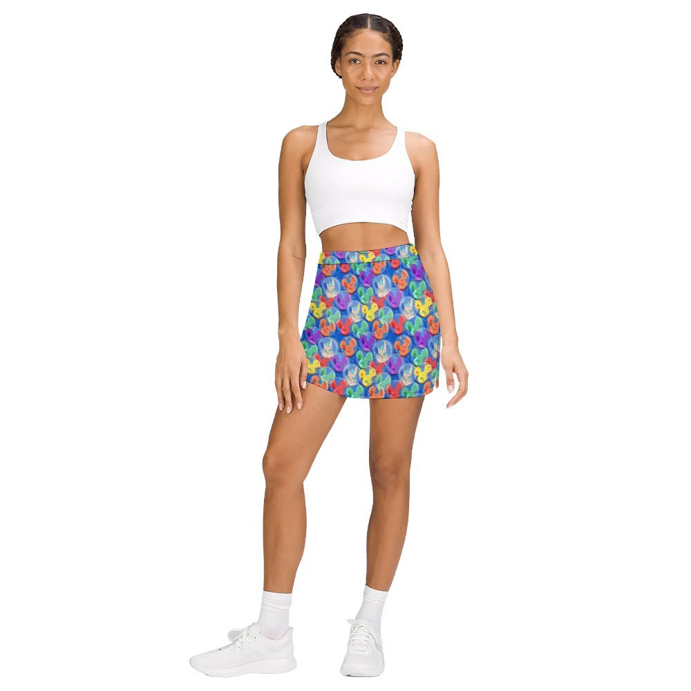 Balloon Collector Athletic A-Line Skirt With Pocket Solid Shorts
