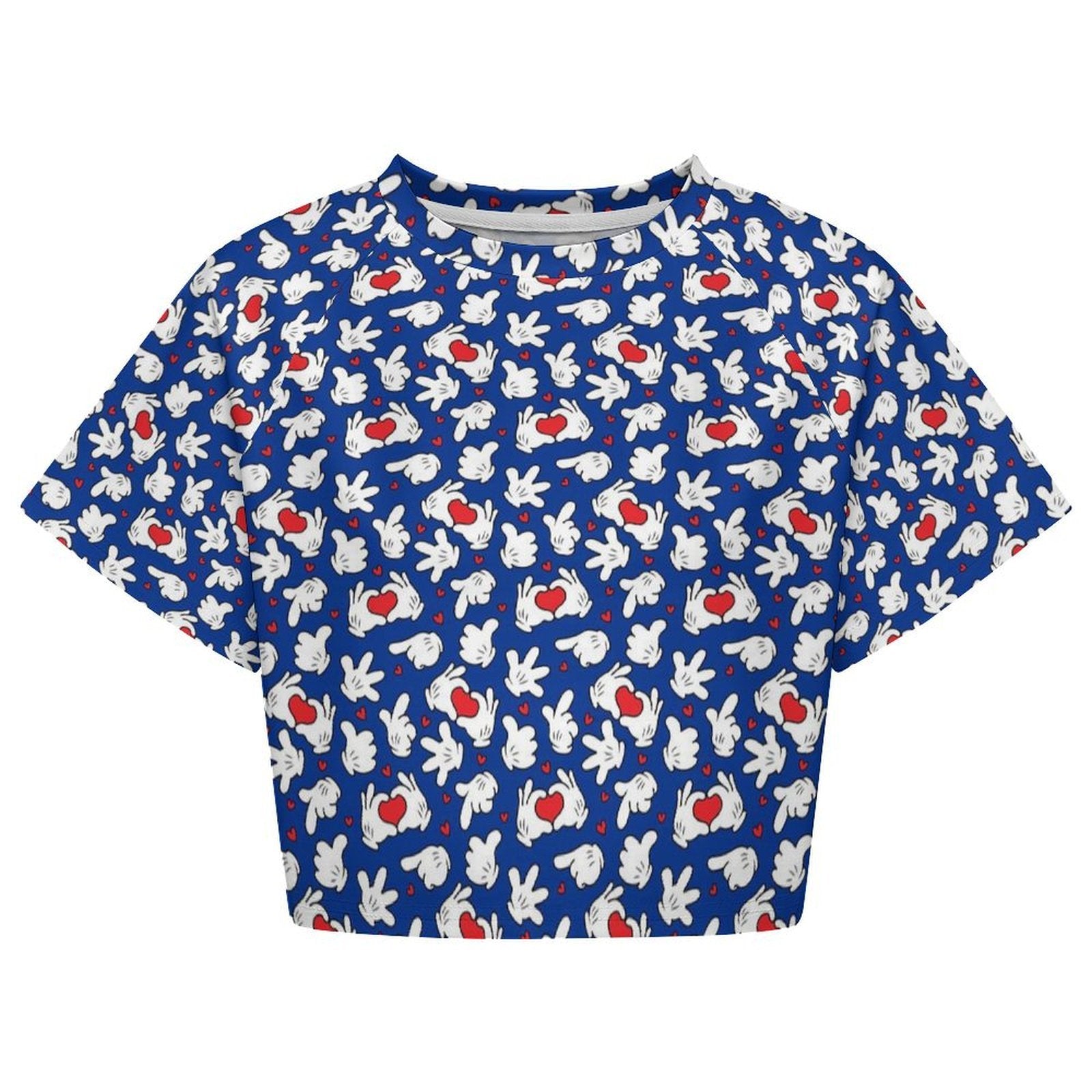 All Over Print Cropped Ralgan T-Shirt - Ambrie