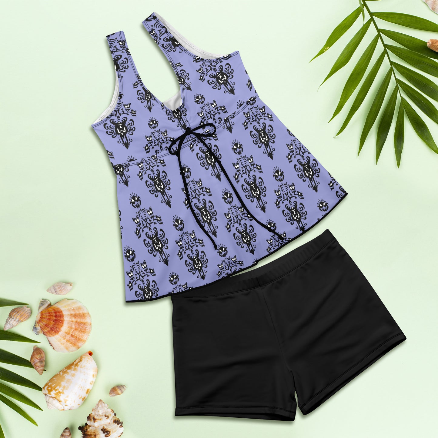 Haunted Mansion Wallpaper Two Piece Tankini Women's Swimsuit