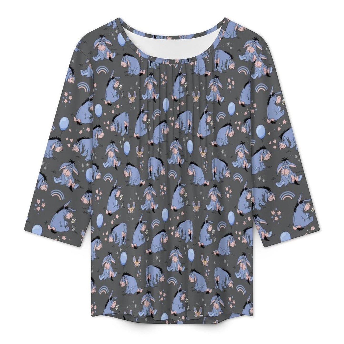 Thanks For Noticing Me Women's 3/4 Sleeve Pleated Tunic Top - Ambrie