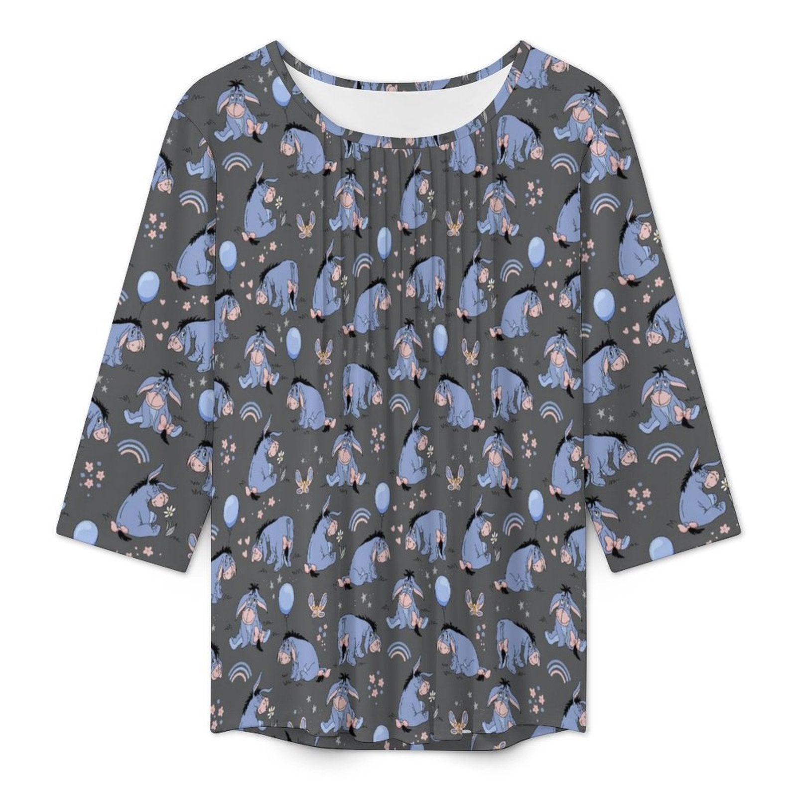 Thanks For Noticing Me Women's 3/4 Sleeve Pleated Tunic Top - Ambrie