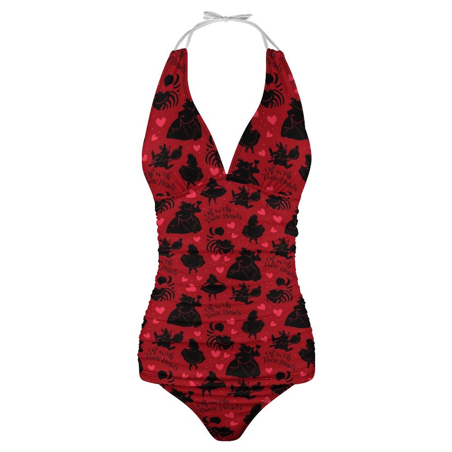 Disney Alice In Wonderland Queen Of Hearts Off With Their Heads Women's Split Swimsuit