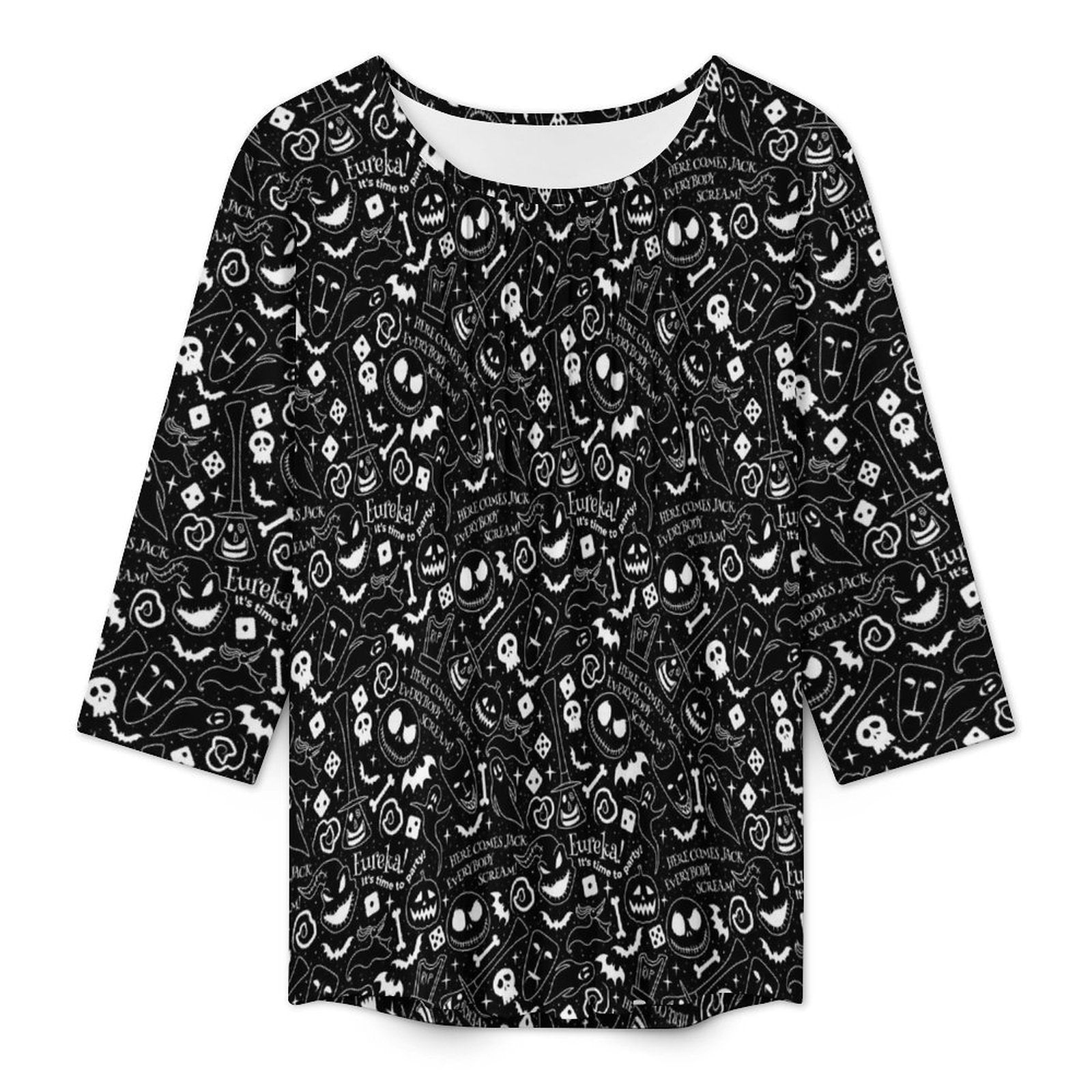 Everybody Scream Women's 3/4 Sleeve Pleated Tunic Top - Ambrie