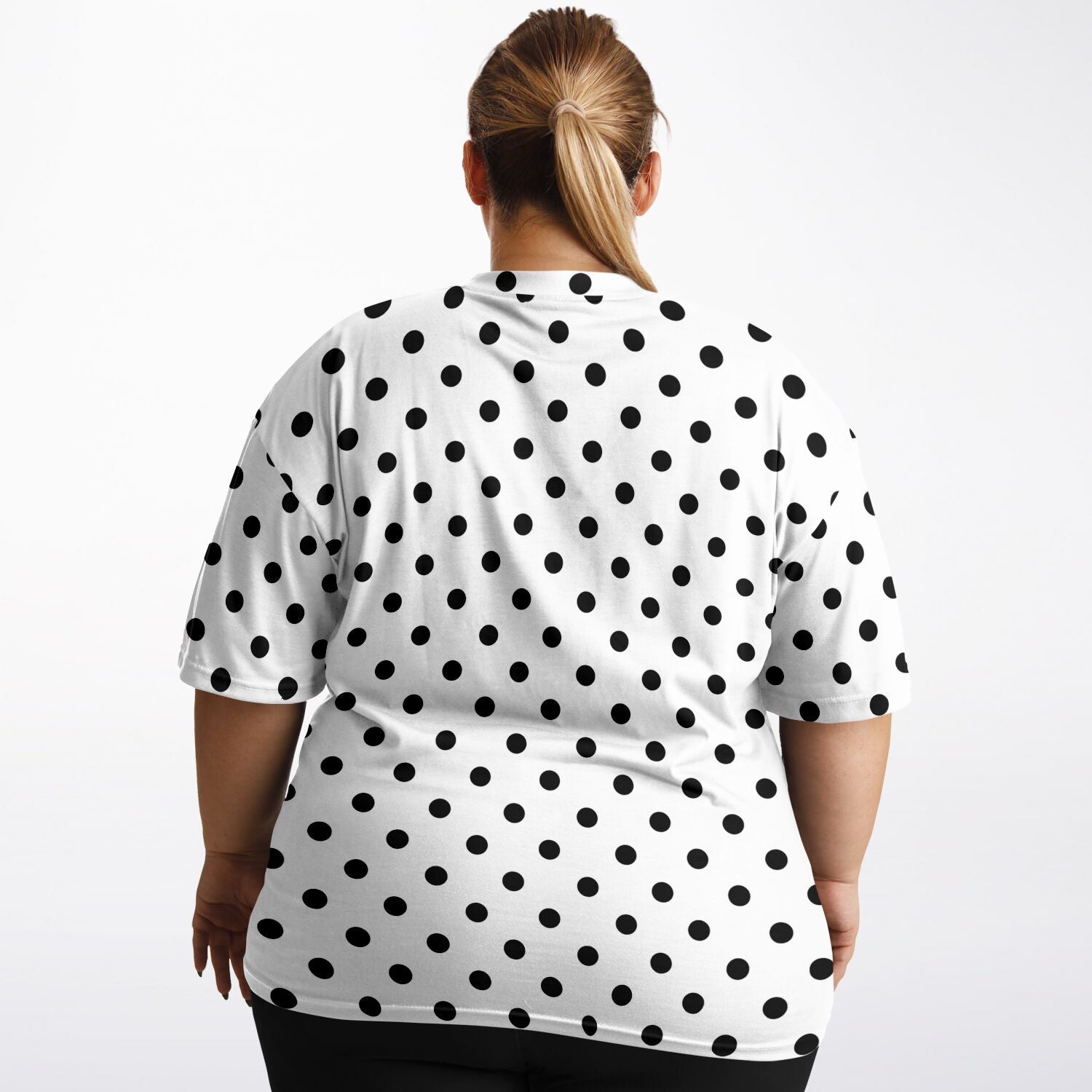 black and white polka dot shirt plus size