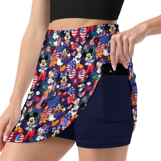 America Athletic A-Line Skirt With Pocket Solid Shorts