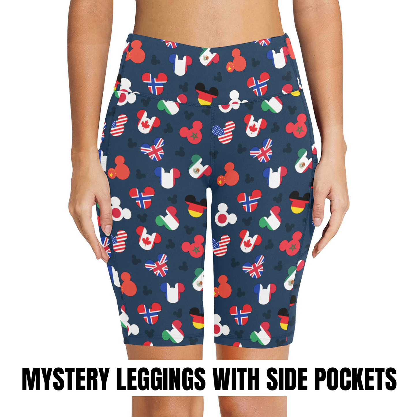 Mystery  Women's Athletic Workout Half Tights Leggings With Side Pockets