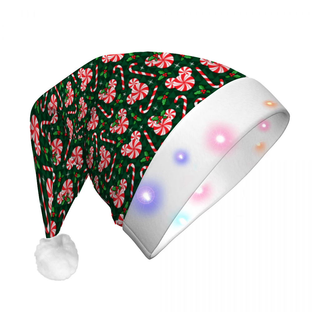 Christmas Peppermint LED Light-Up Christmas Hat