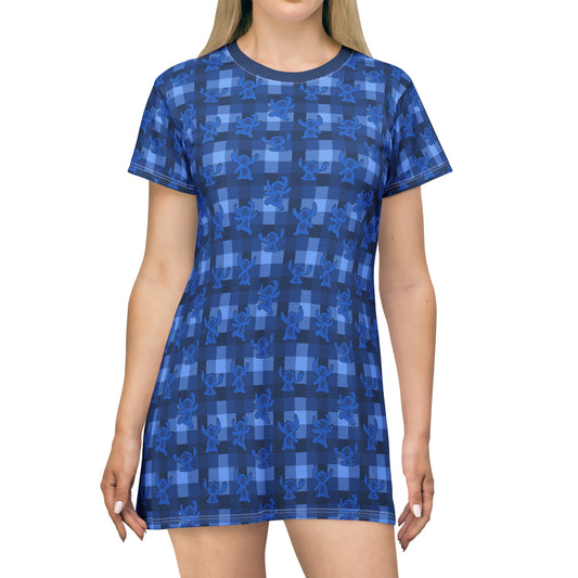 Disney Lilo And Stitch 626 Plaid T-Shirt Dress