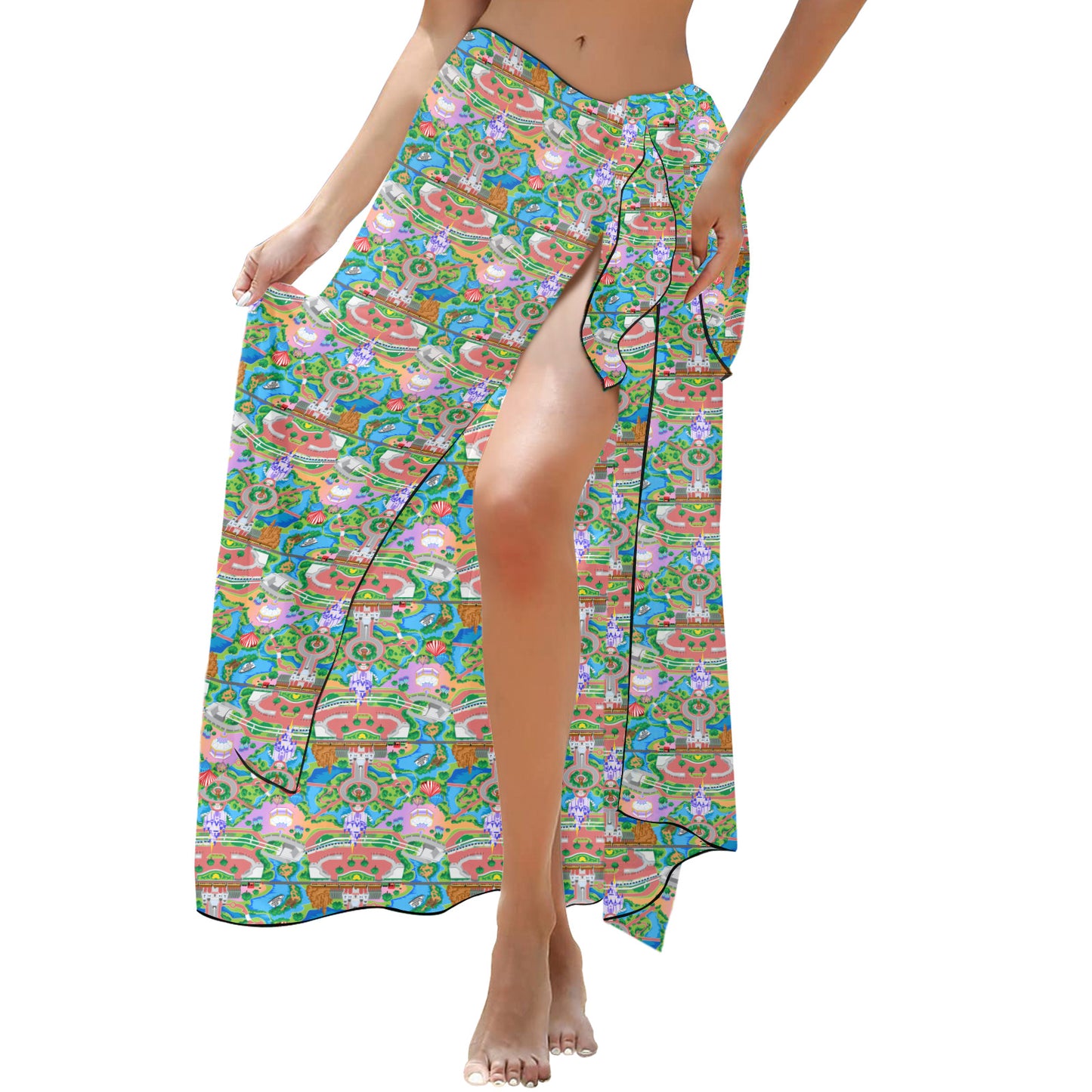 Park Map Long Beach Sarong Wrap