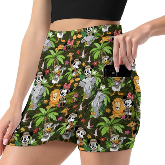 Safari Athletic A-Line Skirt With Pocket