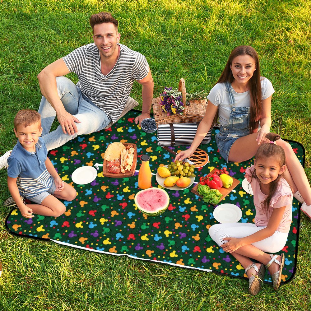 Christmas Lights Zipper Picnic Mat
