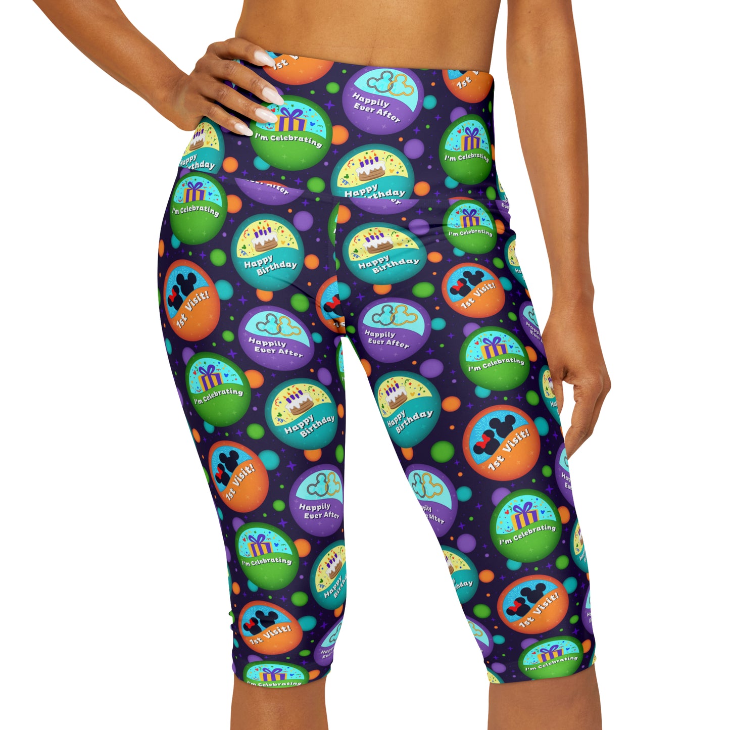 Button Collector Athletic Capri Leggings