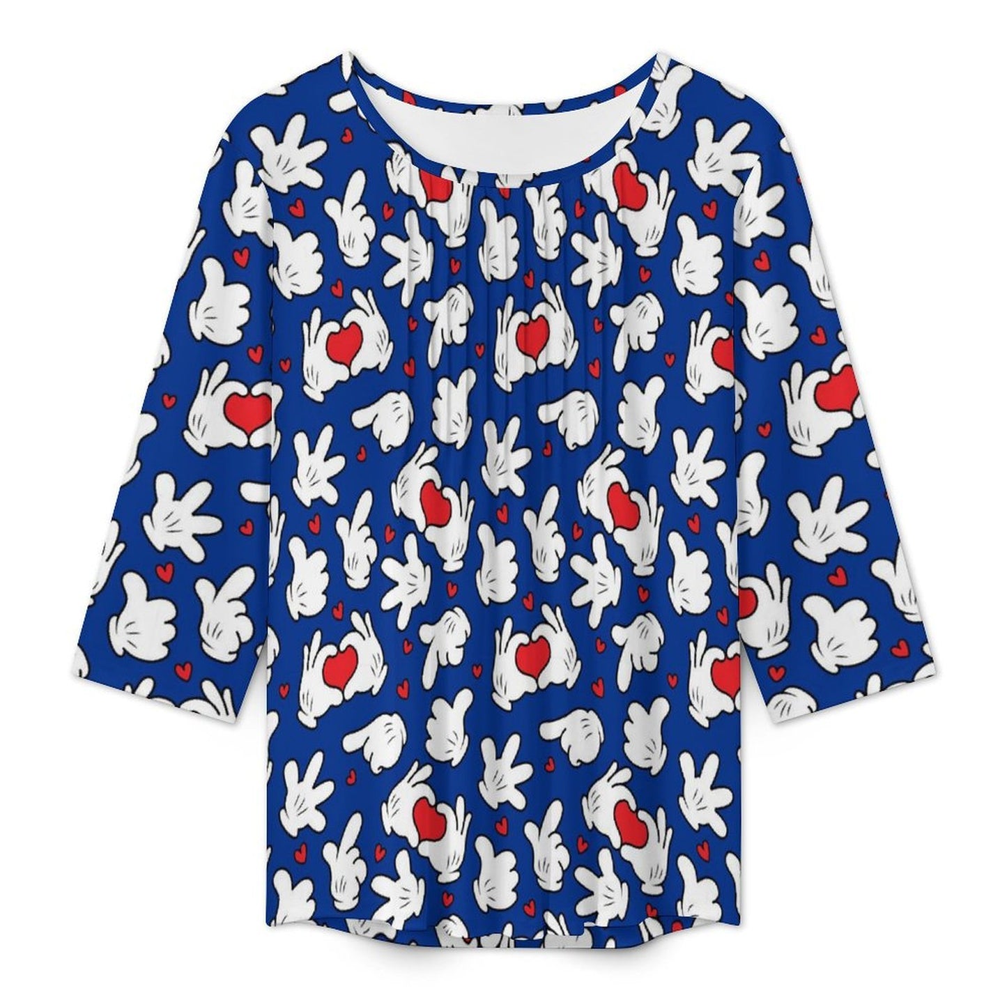 Happy Hands Women's 3/4 Sleeve Pleated Tunic Top - Ambrie