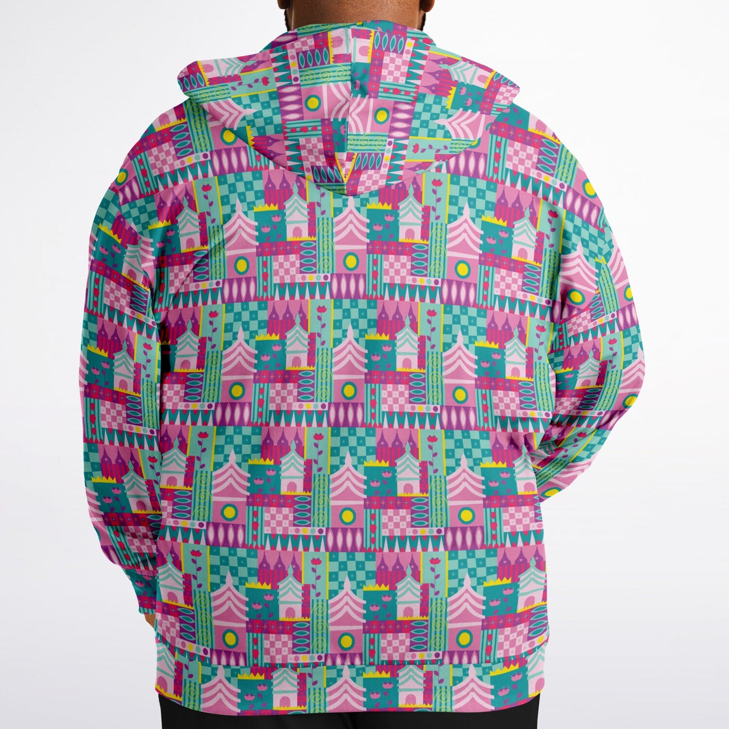 Small World Plus-size Unisex Zip Hoodie