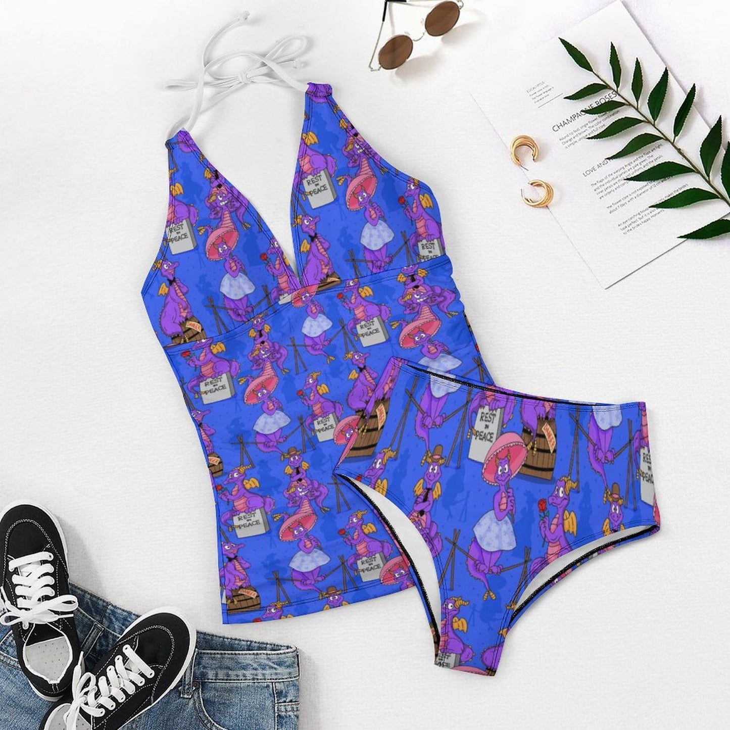 Haunted Mansion Figment Women's Split Swimsuit