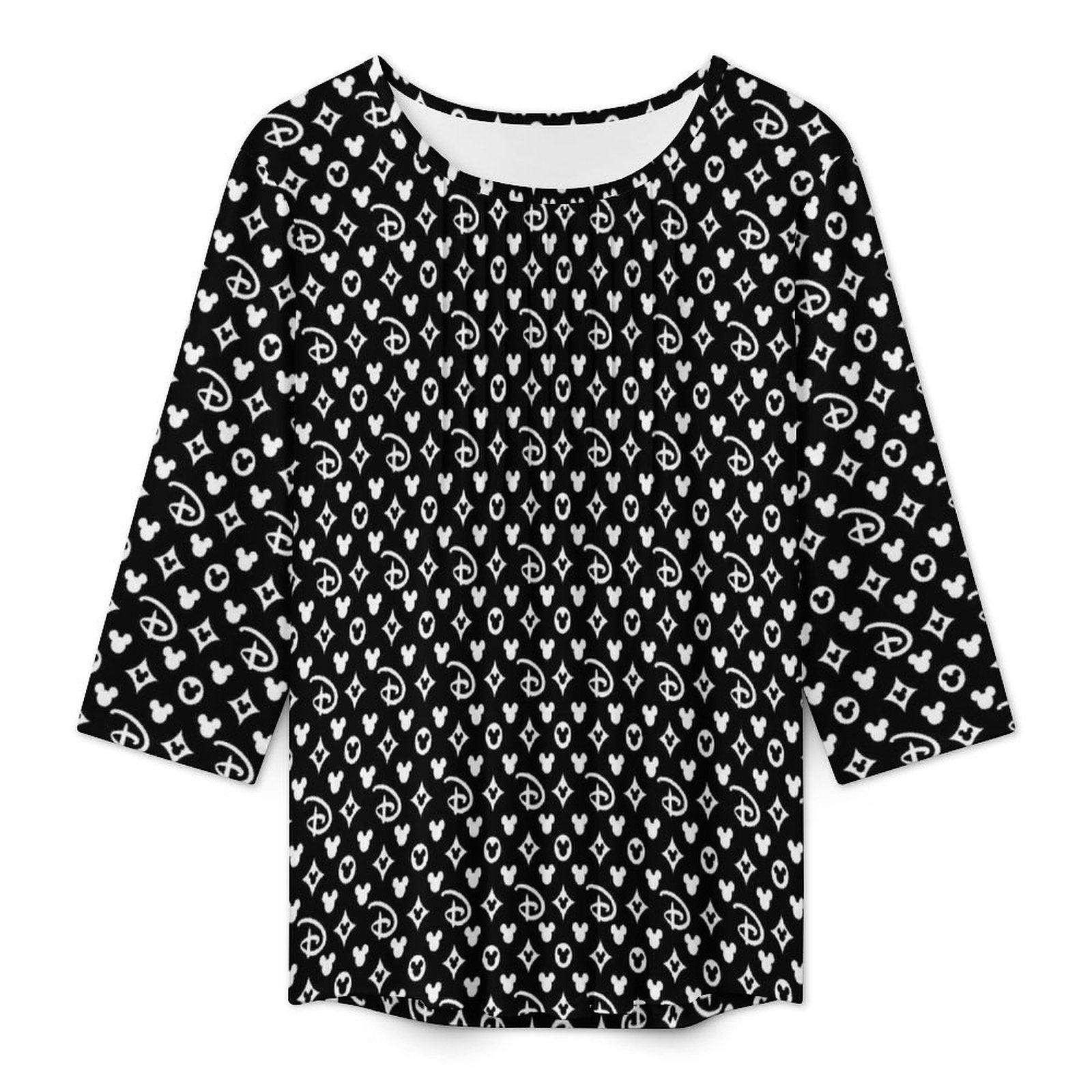 Designer Women's 3/4 Sleeve Pleated Tunic Top - Ambrie