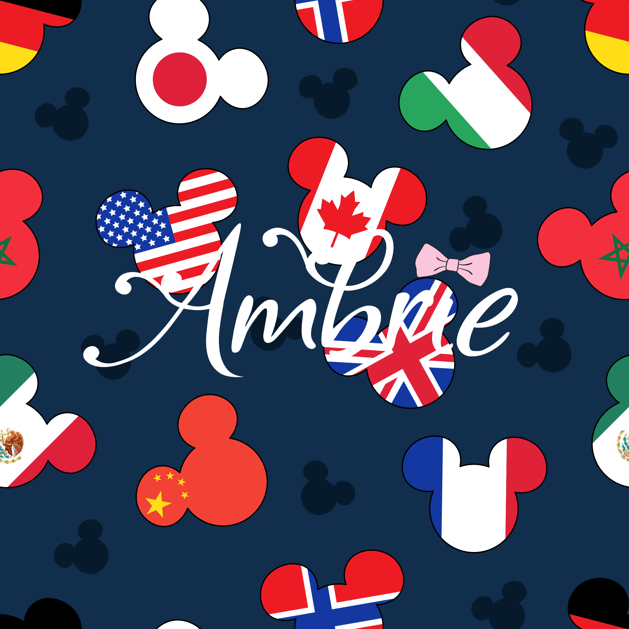 Mickey Flags Seamless Pattern, Magical Cartoon Seamless pattern, Fabri ...