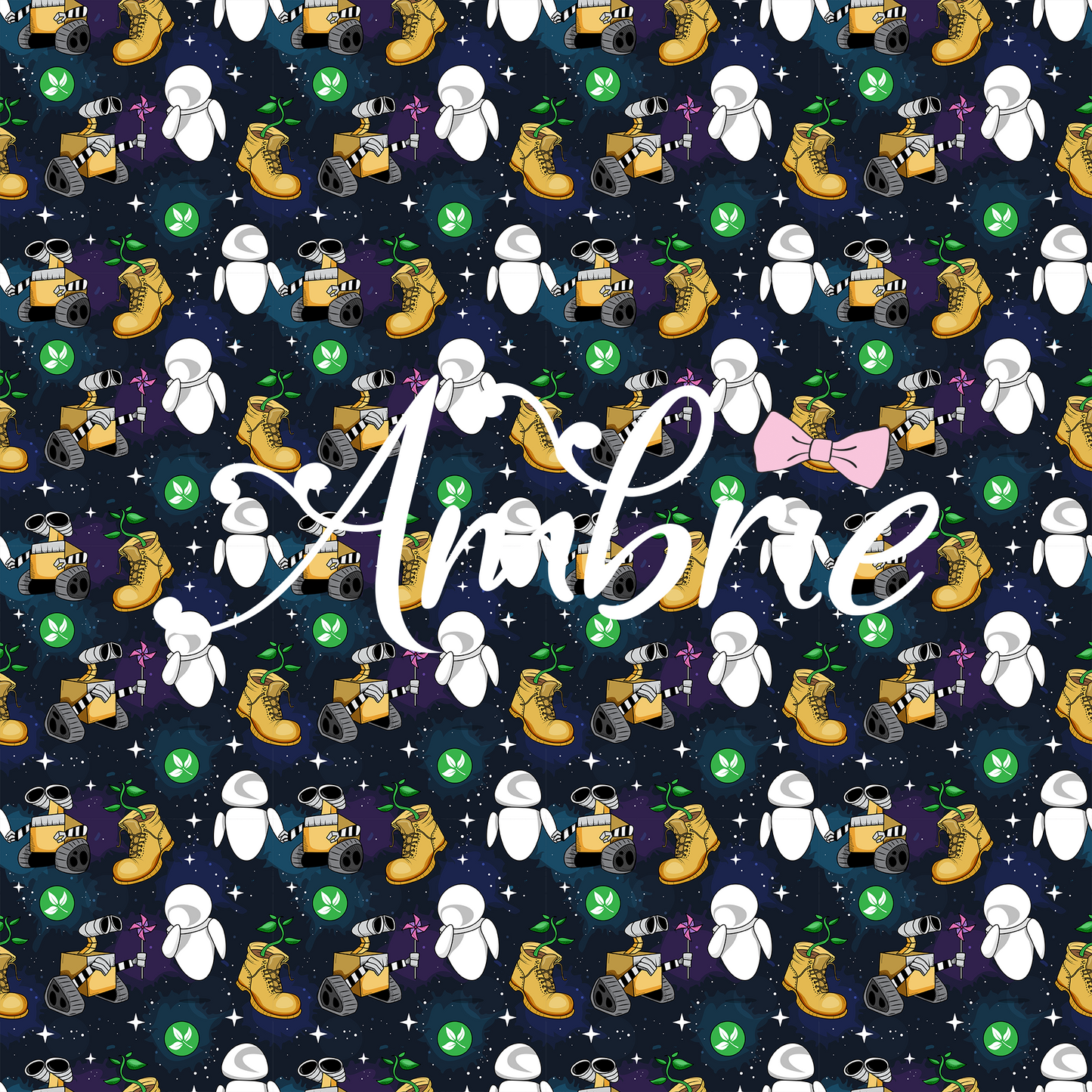 Wall-E Seamless Pattern, Magical Cartoon Seamless pattern, Fabric Sublimation