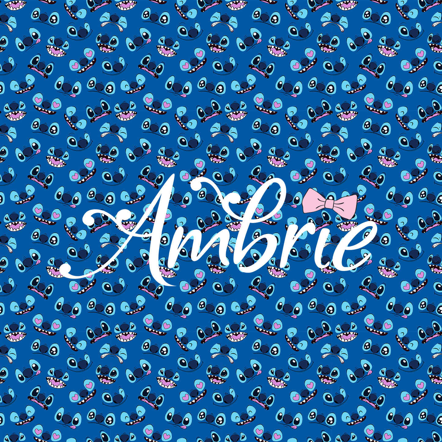 Stitch Blue Seamless Pattern, Magical Cartoon Seamless pattern, Fabric Sublimation