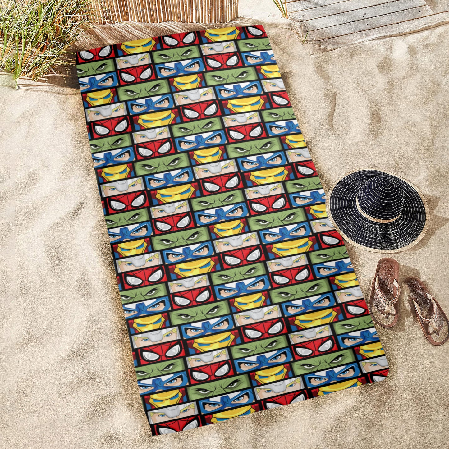 Super Heroes Eyes Beach Towel