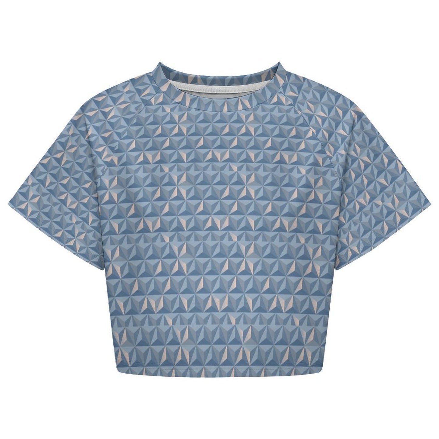 All Over Print Cropped Ralgan T-Shirt - Ambrie