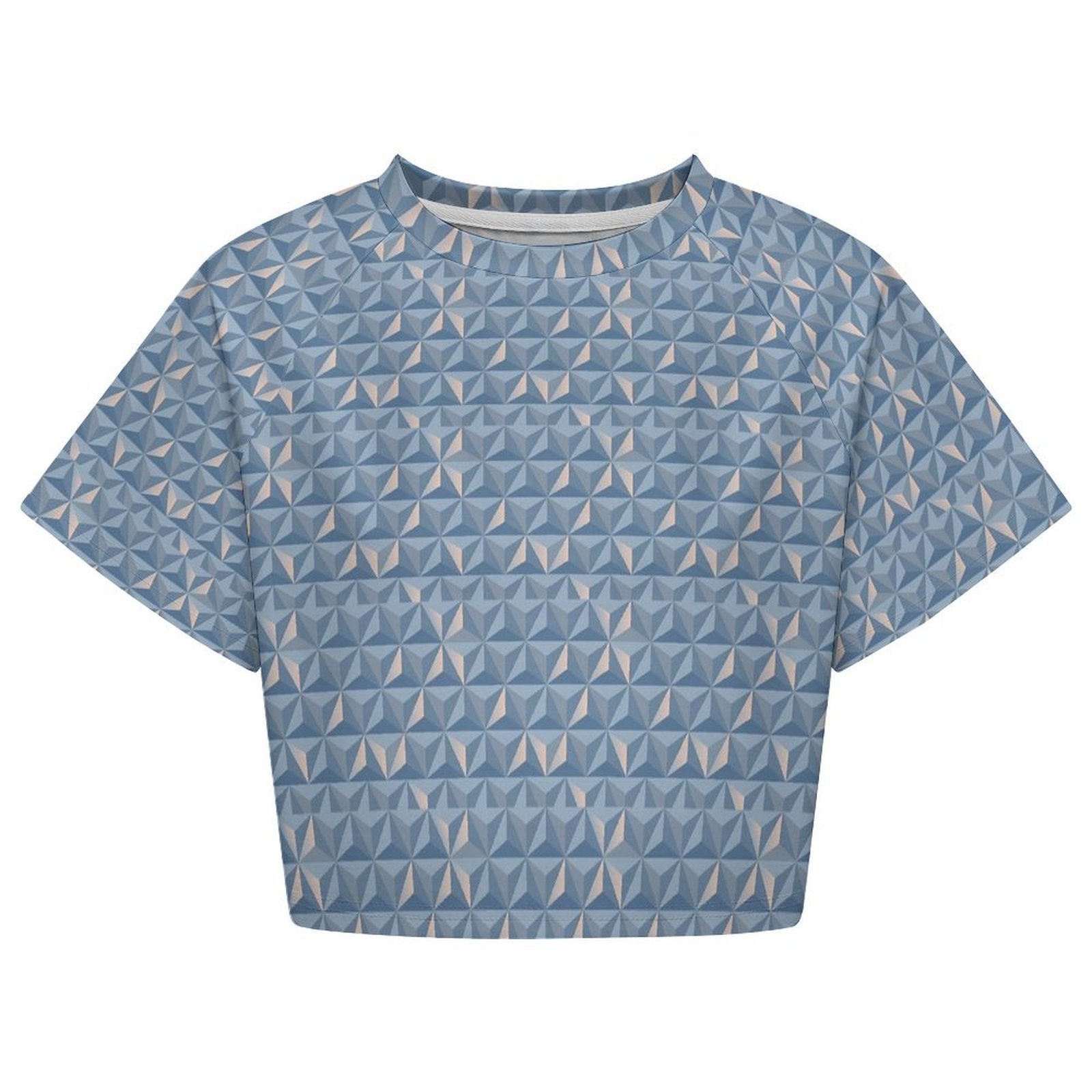 All Over Print Cropped Ralgan T-Shirt - Ambrie