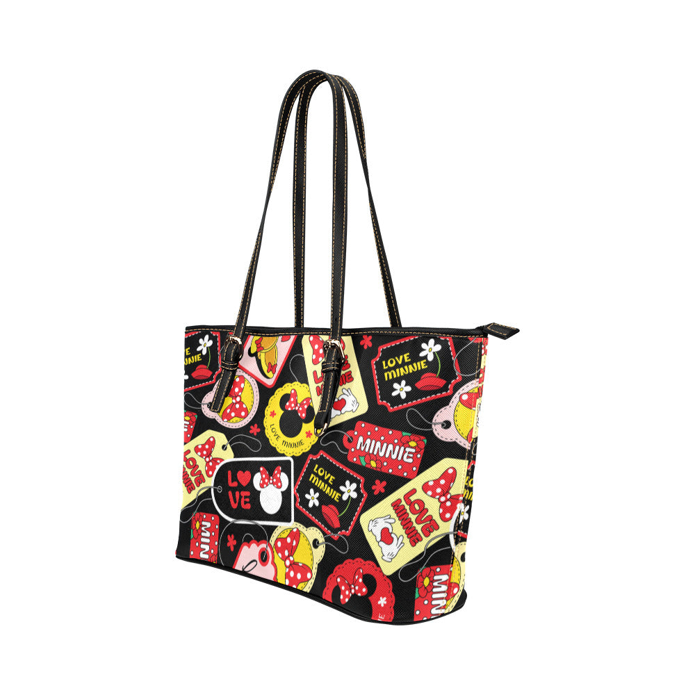 Minnie Tags Leather Tote Bag