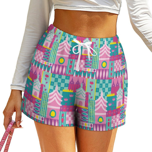 Small World Women's High-Waisted Loose Shorts With Pockets