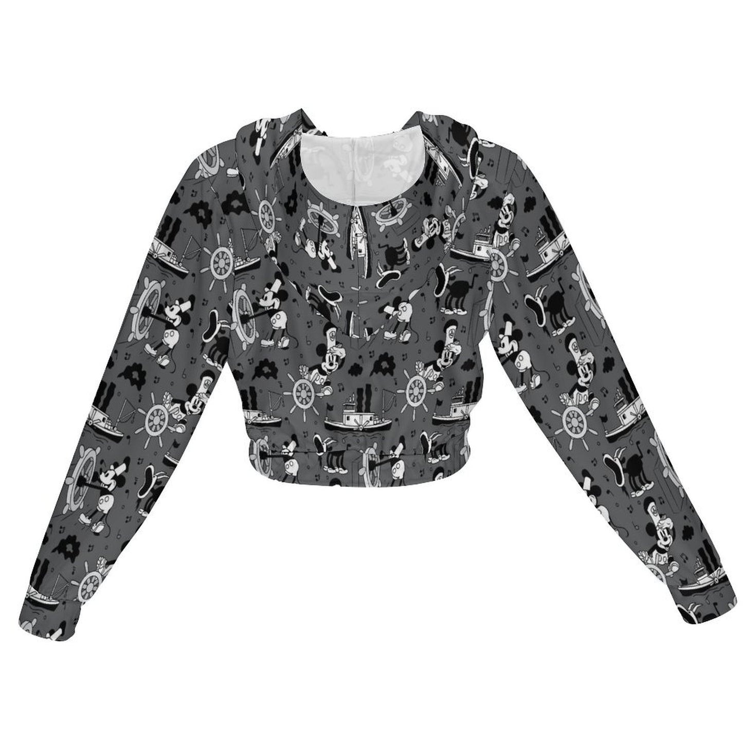 Steamboat Mickey Women's Cropped Zipper Jacket