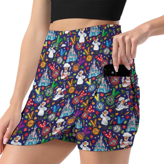 Muppets Chef Wine And Dine Race Athletic A-Line Skirt With Pocket