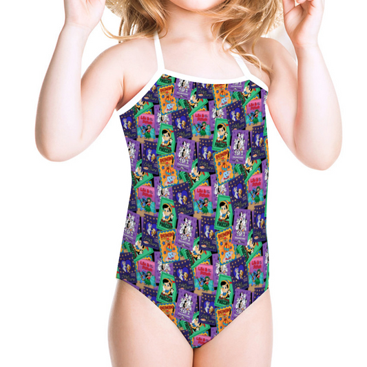 Classic Posters Girl's Halter One Piece Swimsuit