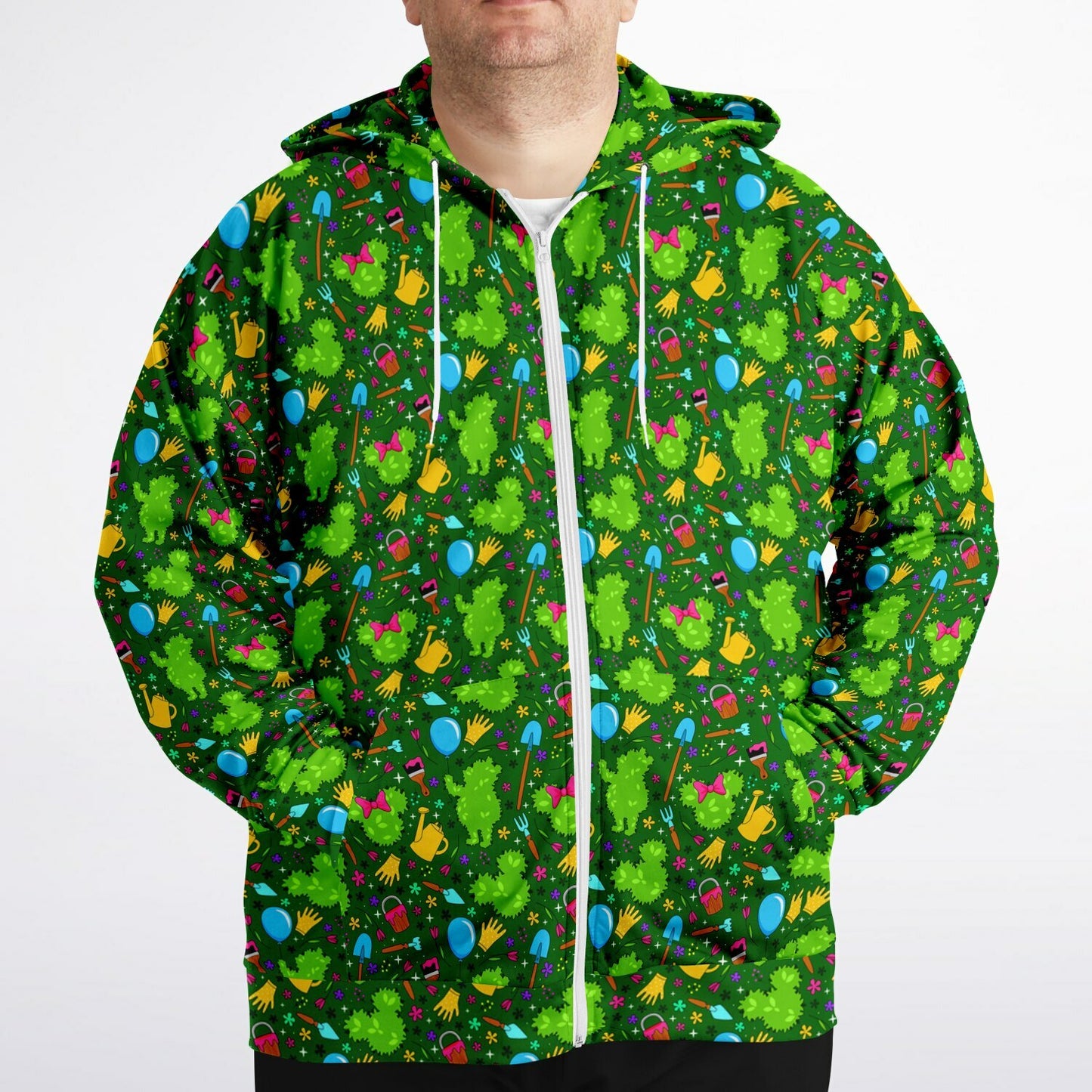 Flower And Garden Plus-size Unisex Zip Hoodie