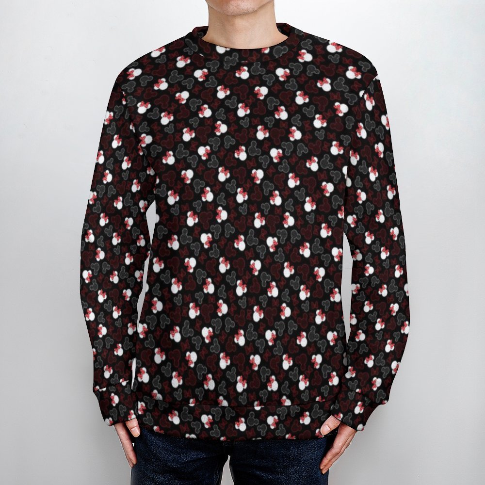 Mickey And Minnie Dots Unisex Crewneck Sweater