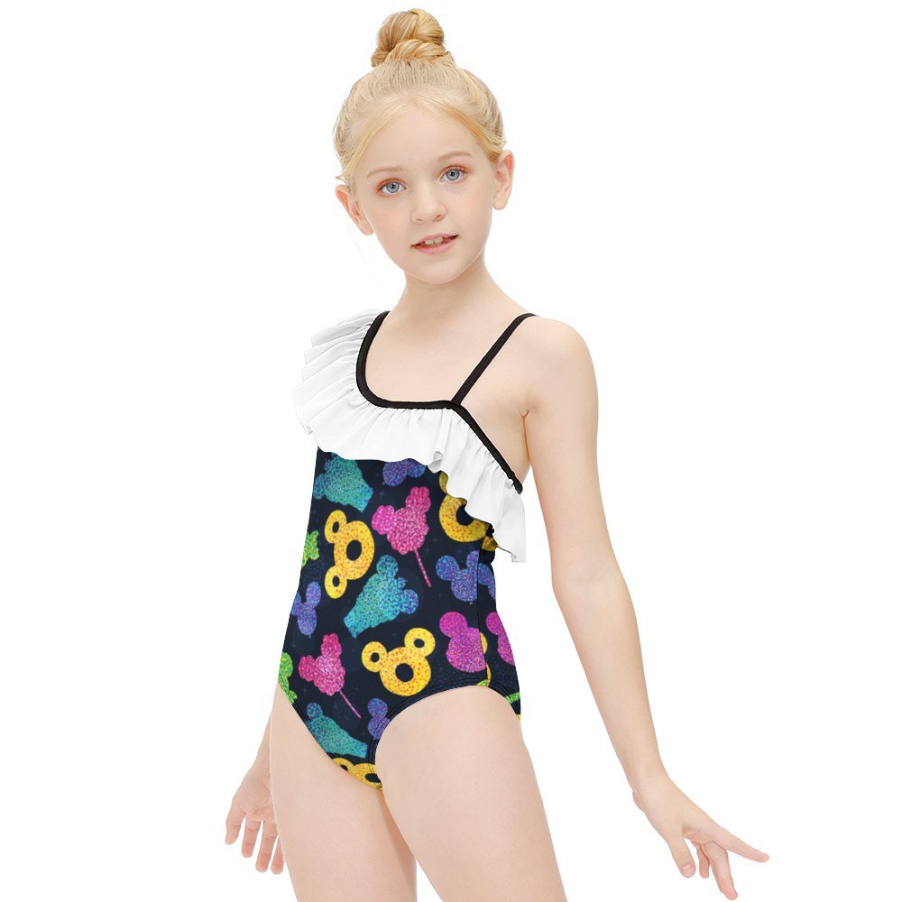 Glitter Park Snacks Girls Flounce One-Piece Swimsuit