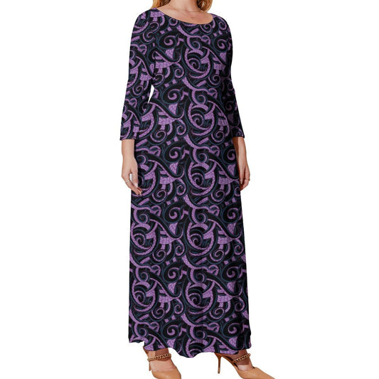 Ursula Tentacles Plus Size Loose-Fit Long Sleeve Dress