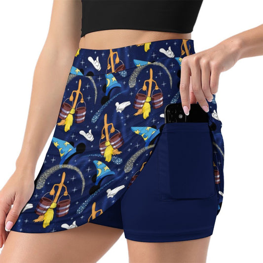 Sorcerer Athletic A-Line Skirt With Pocket Solid Shorts